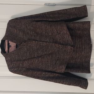 Ann Taylor Maroon Tweed Skirt Suit